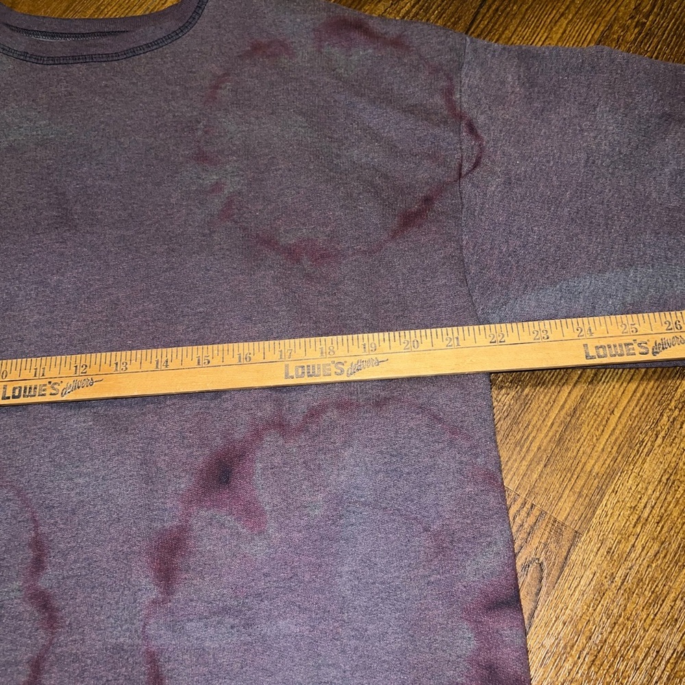 Vintage Hanes Sunburst Tie-Dye Purple Gray Long Sleeve Pullover Sweater Size L - Picture 12 of 14